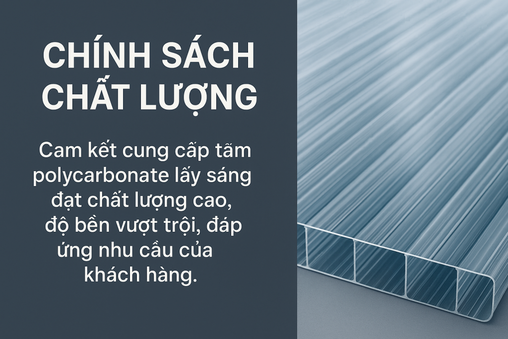 Chính sách chất lượng sản phẩm tấm polycarbonate lấy sáng – Vật Liệu Nhà Xanh
