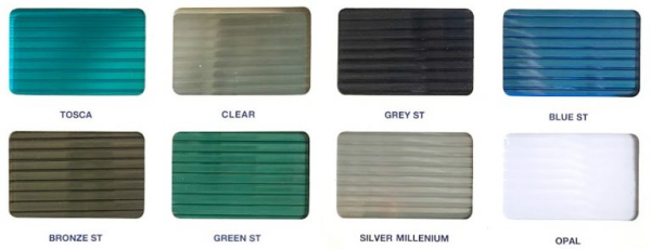 Bảng màu tấm lợp Polycarbonate SolarLite