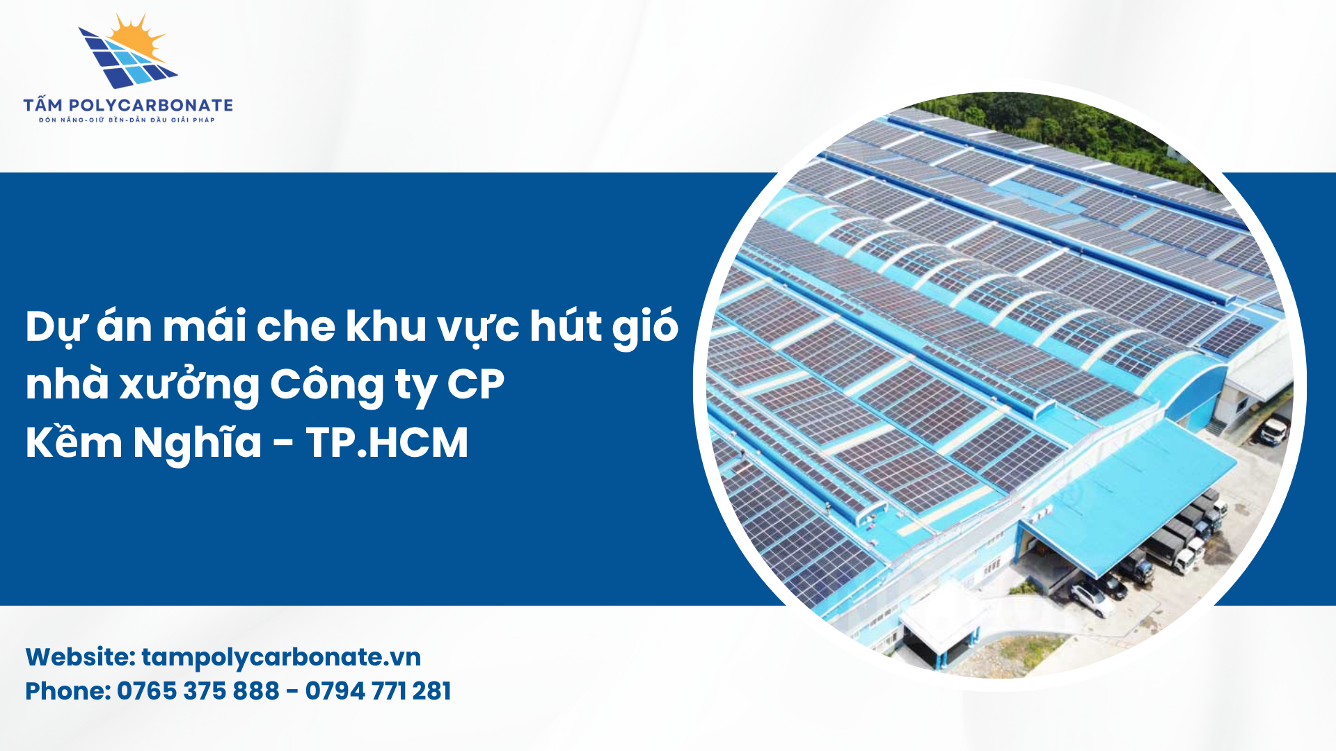 mái che khu hút gió nhà xưởng Công ty CP Kềm Nghĩa