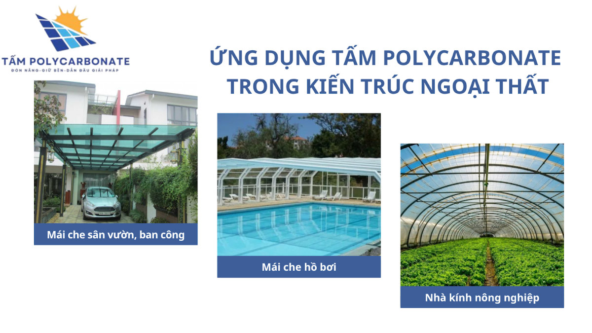 Tấm polycarbonate ứng dụng ngoại thất