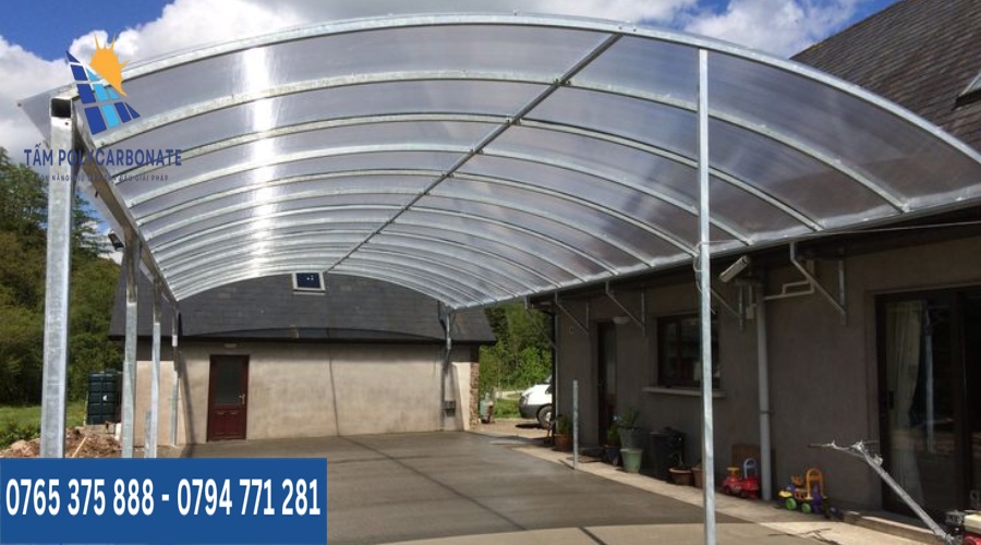 Mái che polycarbonate đặc 10mm