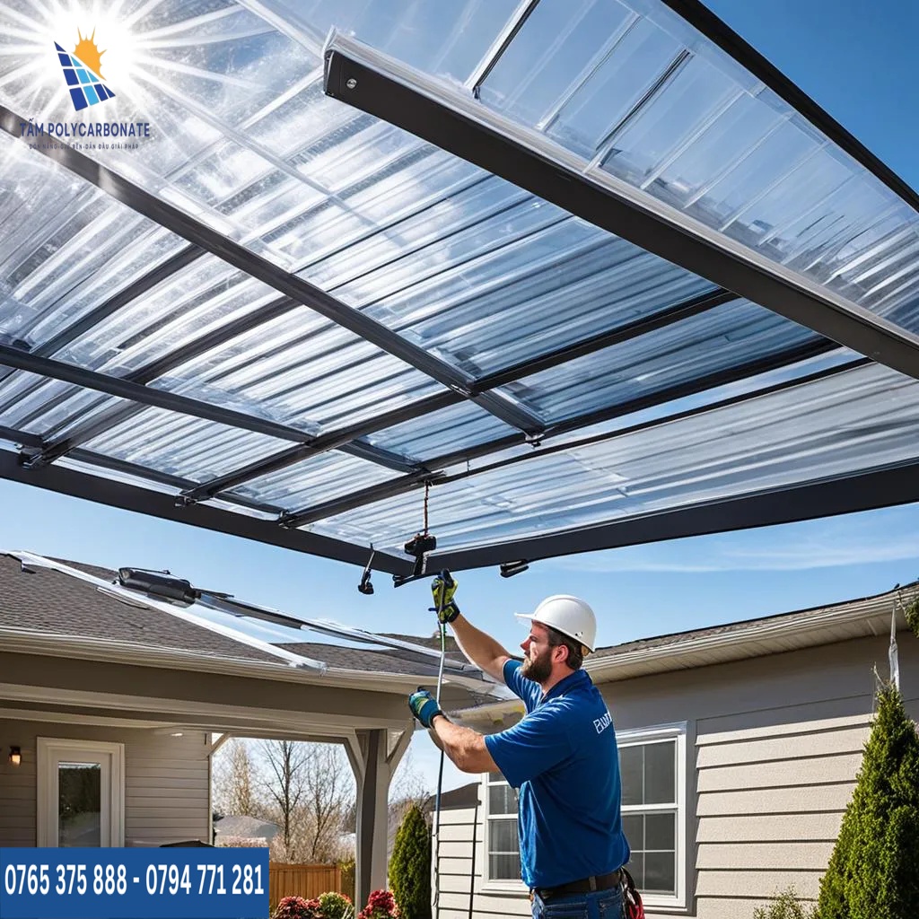 Tấm polycarbonate nhẹ thi công dễ