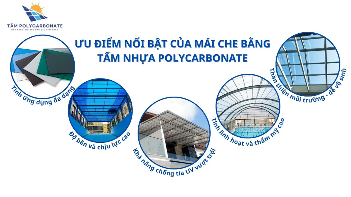  ứng dụng mái che polycarbonate