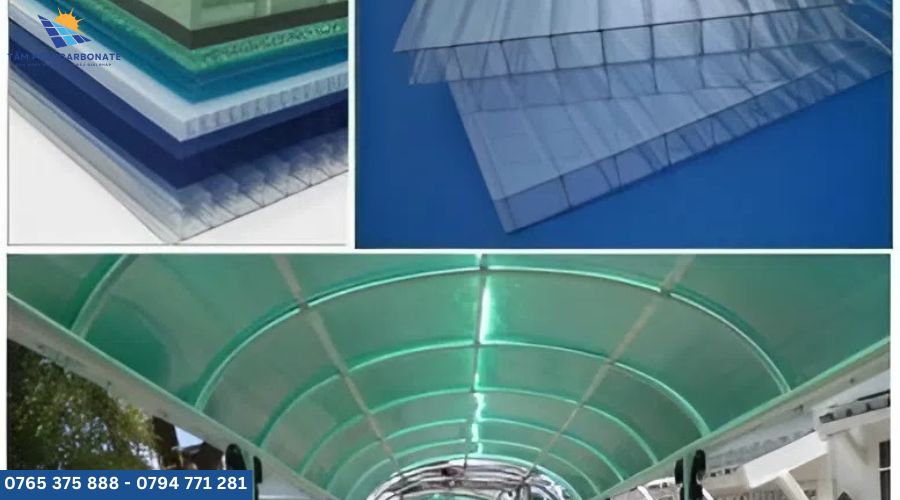 Tấm polycarbonate, ứng dụng, mái hiên