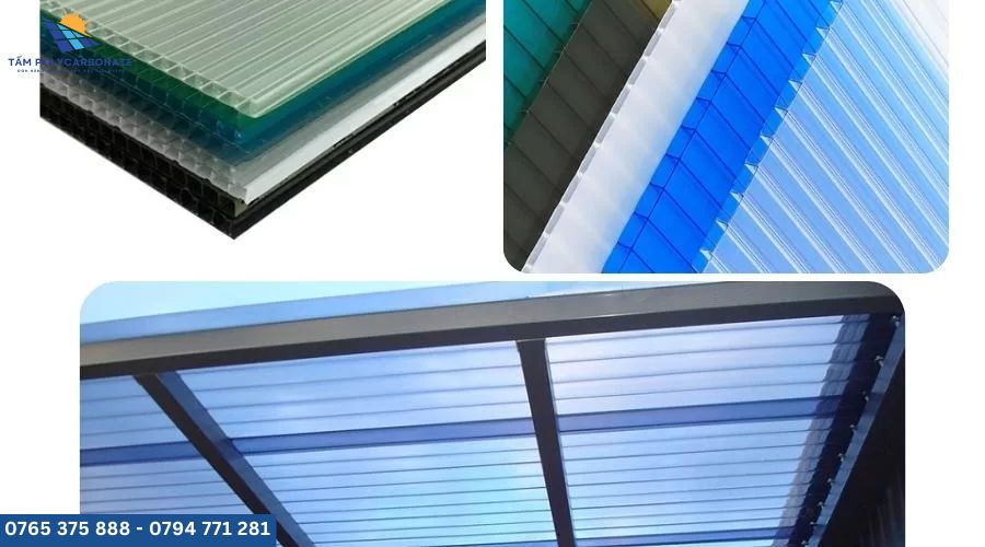 tấm lợp lấy sáng poly rỗng 4,5mm